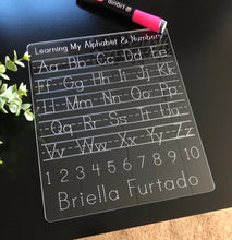 Load image into Gallery viewer, Personalized Alphabet Tracing Board with Numbers
