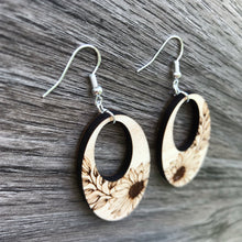 Load image into Gallery viewer, Open Teardrop Sunflower Earrings