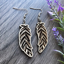 Load image into Gallery viewer, Boho Feather Wood Earrings
