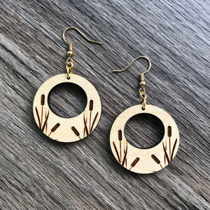 Round Cattail Earrings