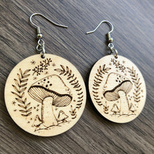 Load image into Gallery viewer, Magic Mushrooom Wood Earrings