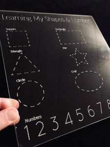 Reusable Shape and Number Tracing Board