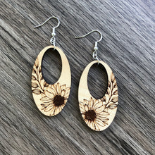 Load image into Gallery viewer, Open Teardrop Sunflower Earrings