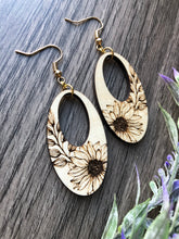 Load image into Gallery viewer, Open Teardrop Sunflower Earrings
