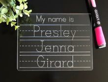 Load image into Gallery viewer, Reusable Personalized Name Tracing Board