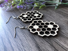 Load image into Gallery viewer, Honeycomb Wood Earrings