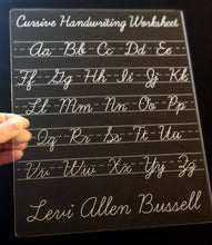 Load image into Gallery viewer, Personalized Cursive Alphabet Tracing Board