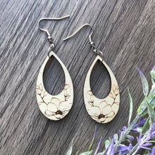 Load image into Gallery viewer, Open Teardrop Wildflower Earrings