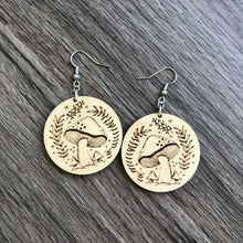 Load image into Gallery viewer, Magic Mushrooom Wood Earrings