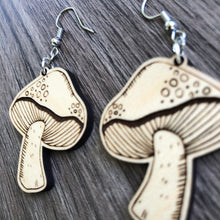 Load image into Gallery viewer, Mushrooom Wood Earrings