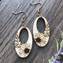 Load image into Gallery viewer, Open Teardrop Sunflower Earrings