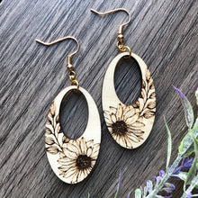 Load image into Gallery viewer, Open Teardrop Sunflower Earrings