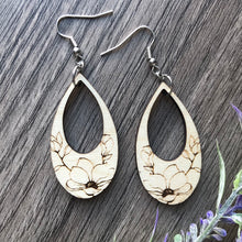 Load image into Gallery viewer, Open Teardrop Wildflower Earrings