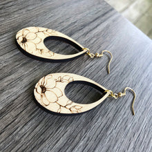 Load image into Gallery viewer, Open Teardrop Wildflower Earrings