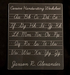 Personalized Cursive Alphabet Tracing Board