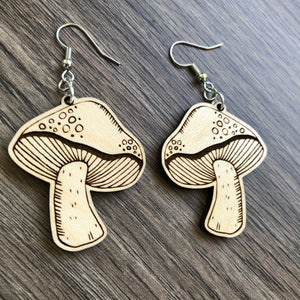 Mushrooom Wood Earrings