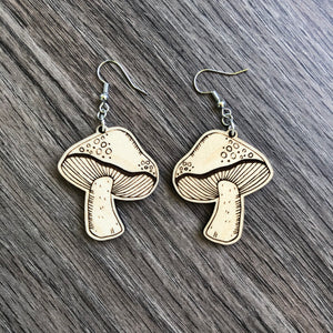 Mushrooom Wood Earrings
