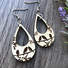 Load image into Gallery viewer, Birds on a Limb Wood Earrings
