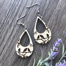 Load image into Gallery viewer, Birds on a Limb Wood Earrings
